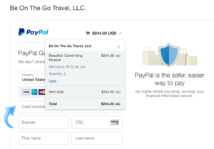 Use PayPal to purchase your Bee On The Go Travel tour