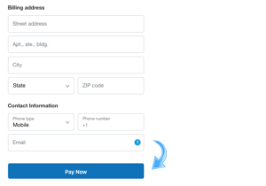 7. After you verify that the ticket quantity is correct, type your credit card information in the PayPal page.