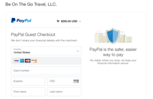 Use PayPal to purchase your Bee On The Go Travel tour