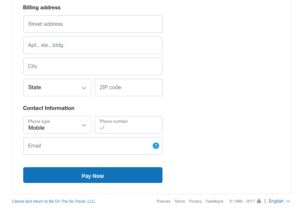 Use PayPal to purchase your Bee On The Go Travel tour