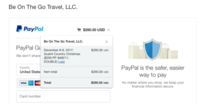 Use PayPal to purchase your Bee On The Go Travel tour